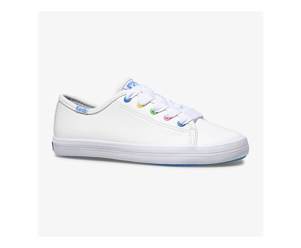 Keds Kids Sneakers White - Kickstart Multi-color Eyelets - 907QGCUDW